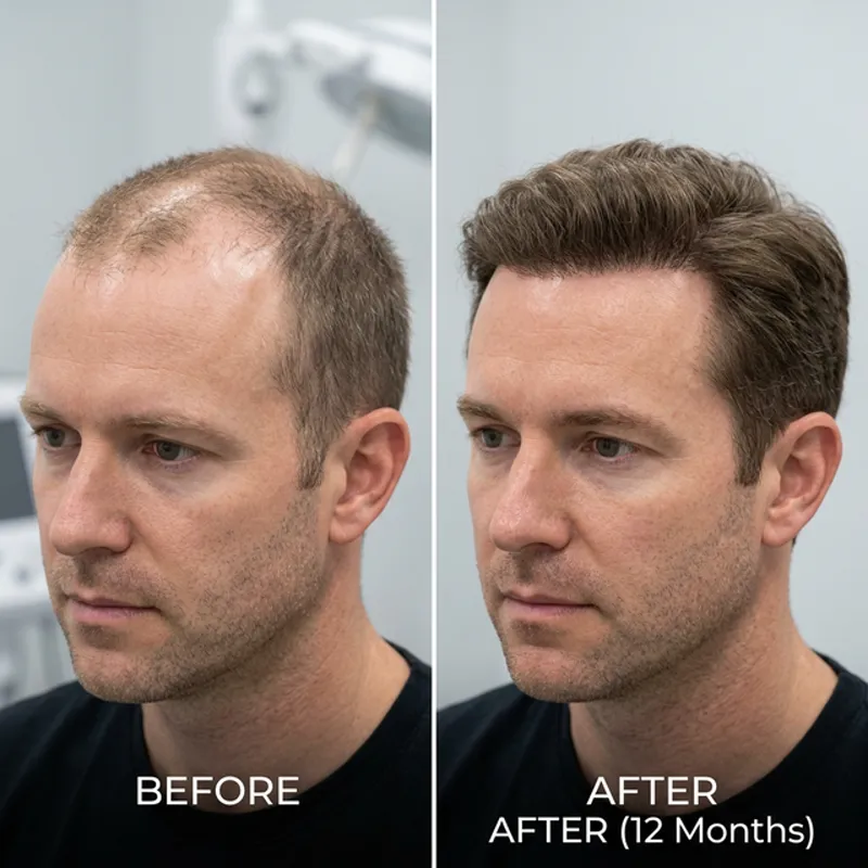 Glow50x Vorher-Nachher-Simulation Haartransplantation